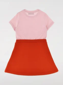 Abito in cotone bicolor con logo floreale Versace