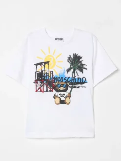 Abito in cotone con logo Teddy Moschino