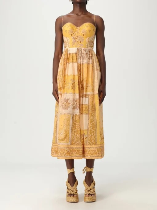 Abito midi Zimmermann in cotone stampato