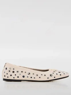 Ballerina Amy Golden Goose in pelle con occhielli metallici