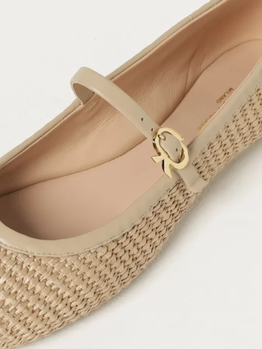 Ballerina Carla Gianvito Rossi in rafia e nappa