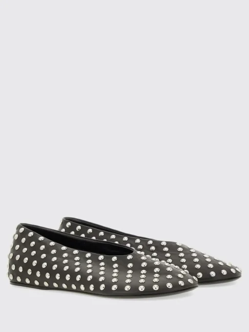 Ballerina Jil Sander in nappa con borchie all over