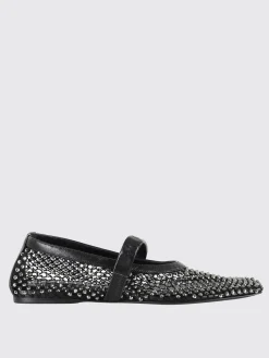 Ballerina Marni in nylon a rete con strass all over
