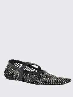Ballerina Marni in nylon a rete con strass all over