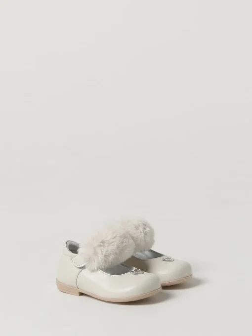 Ballerina Monnalisa in pelle e pelliccia sintetica