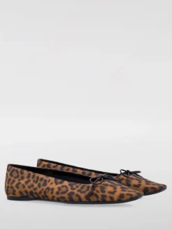 Ballerina Poppy Saint Laurent in viscosa stampa animalier