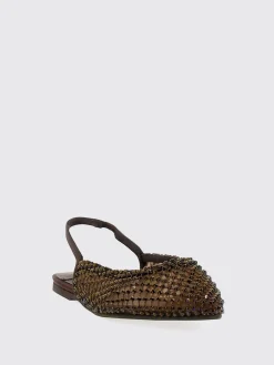 Ballerina slingback Le Silla in nylon a rete con strass all over
