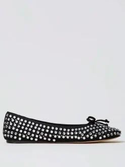 Ballerina Twinset Actitude in pelle traforata con strass all over