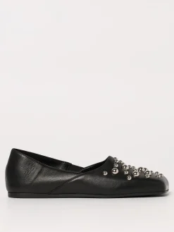 Ballerina Vic Matiè in pelle con borchie cabochon