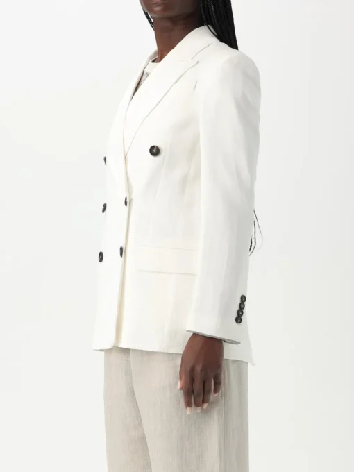 Blazer doppiopetto Brunello Cucinelli in viscosa e lino