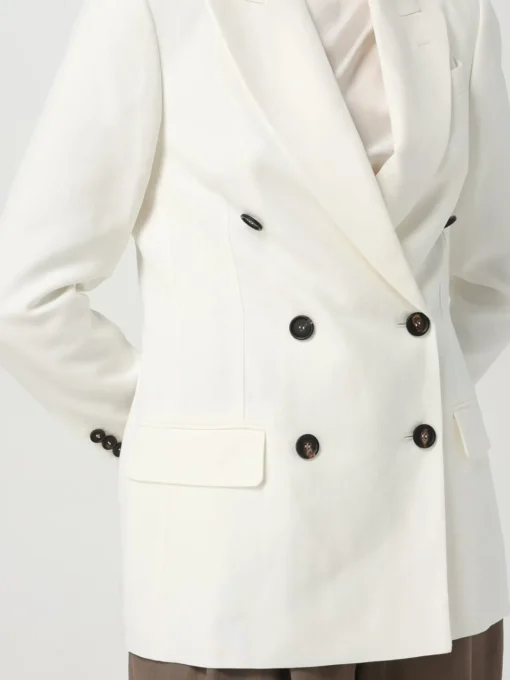 Blazer doppiopetto Brunello Cucinelli in viscosa e lino