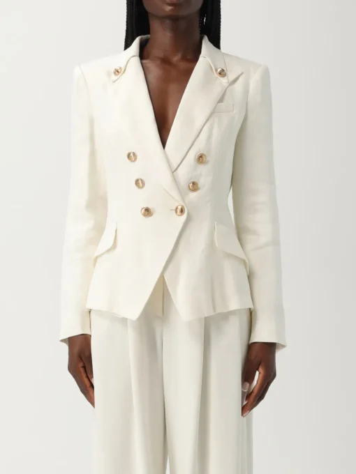 Blazer doppiopetto Elisabetta Franchi in misto lino