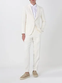 Blazer monopetto Boss in seta e lino