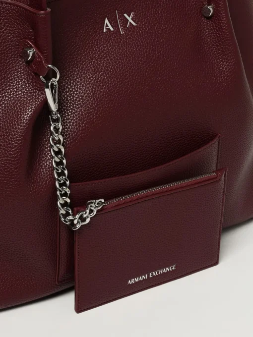 Borsa a mano in pelle sintetica a grana Armani Exchange