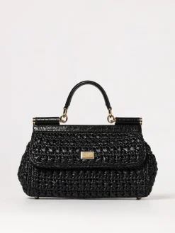 Borsa a mano Sicily media in rafia Dolce & Gabbana
