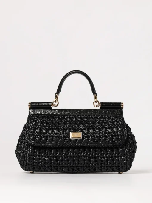 Borsa a mano Sicily media in rafia Dolce & Gabbana