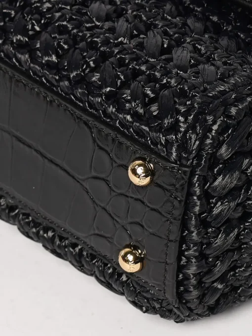Borsa a mano Sicily media in rafia Dolce & Gabbana