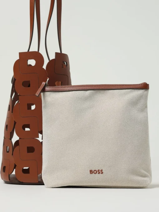 Borsa a spalla Boss monogram in pelle