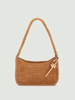 Borsa a spalla in rafia Manebi