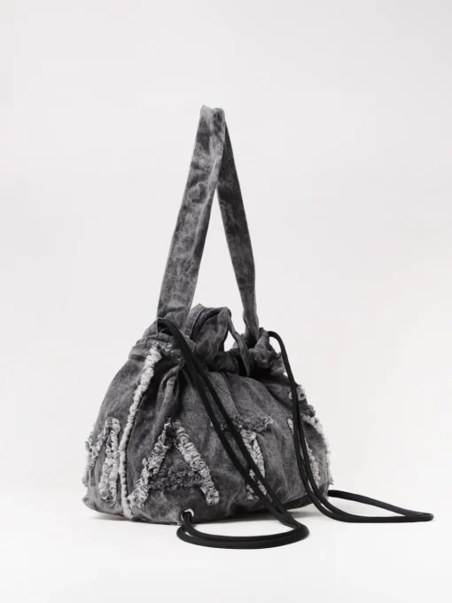 Borsa a spalla Vic Matiè trasformabile in canvas con logo sfrangiato
