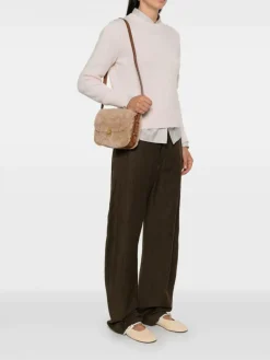 Borsa Bellissima Mini Soeur in shearling e pelle