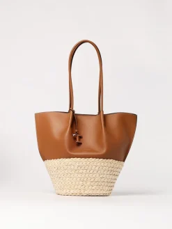 Borsa Bux Tod's in pelle e rafia intrecciata