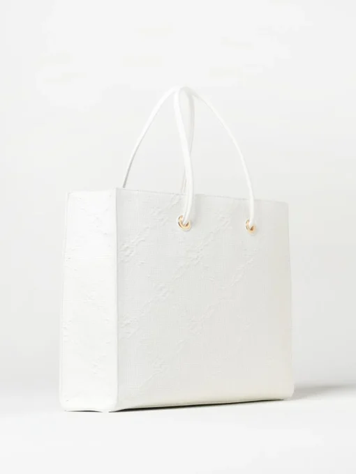 Borsa Elisabetta Franchi in rafia con logo jacquard