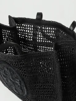 Borsa Ella Tory Burch in rafia crochet e pelle