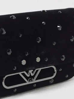 Borsa Emporio Armani in velluto con strass all over