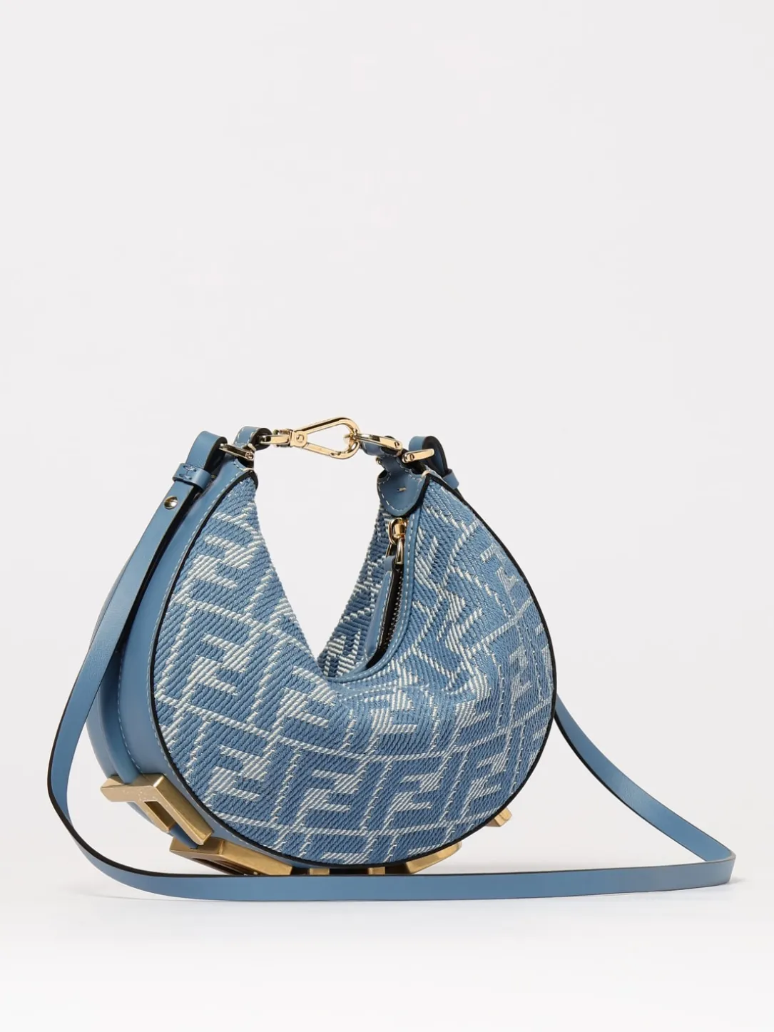 Borsa Fendigraphy Mini Fendi in canvas jacquard e pelle