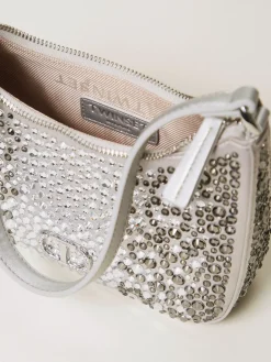 Borsa hobo con strass Twinset