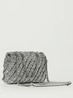 Borsa Kira Tory Burch in nylon lamè con lavorazione a maglia intrecciata