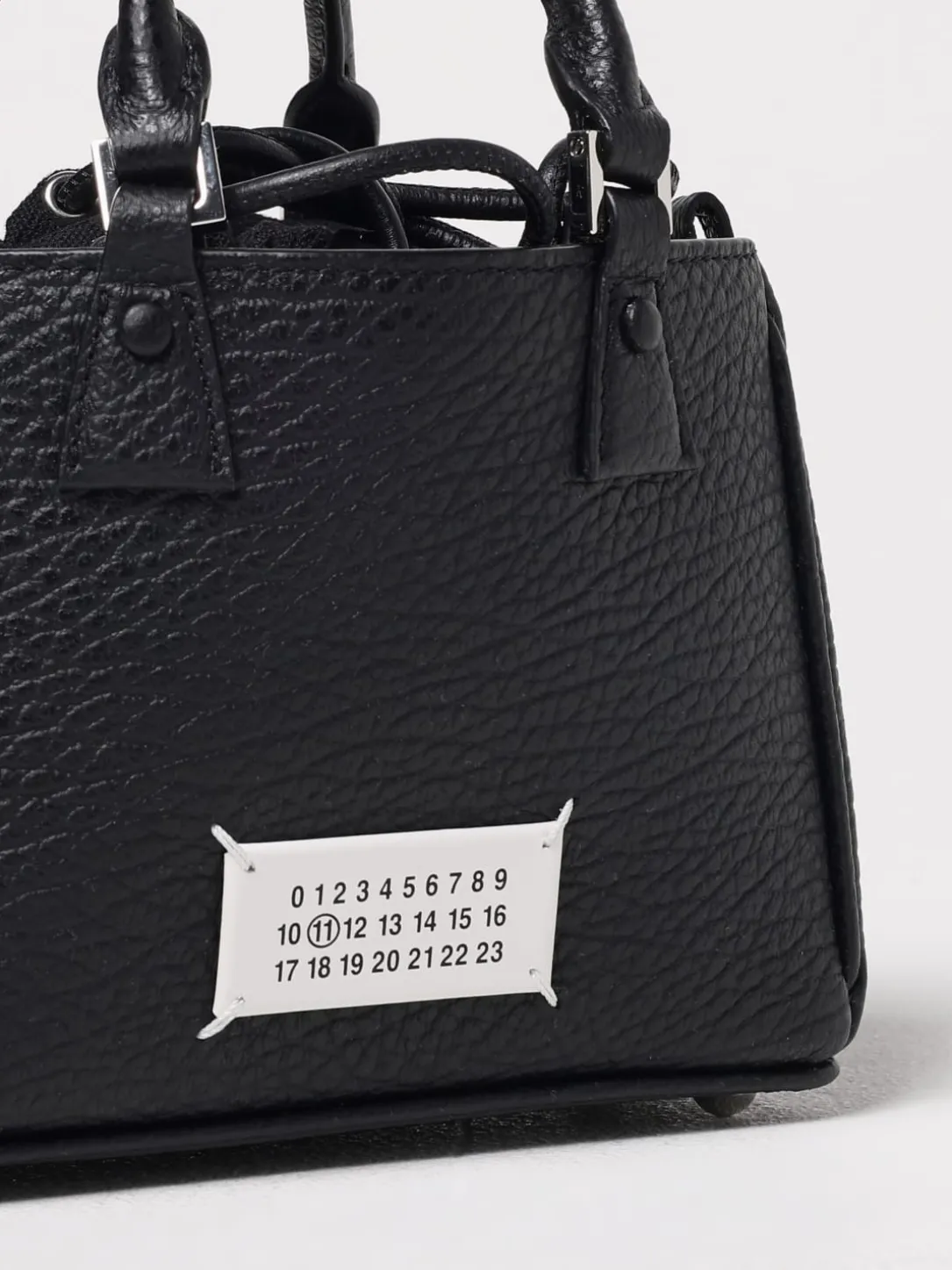 Borsa Mini 5AC Maison Margiela in pelle a grana e canvas