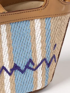 Borsa Mini Tropicalia Marni in pelle e canvas a righe