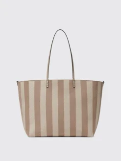 Borsa Roll Large Fendi reversibile in denim a righe Pequin e pelle