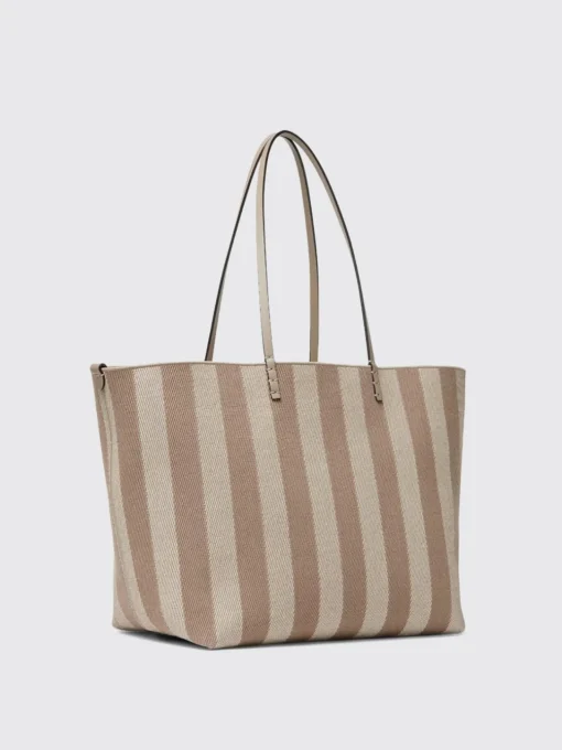 Borsa Roll Large Fendi reversibile in denim a righe Pequin e pelle