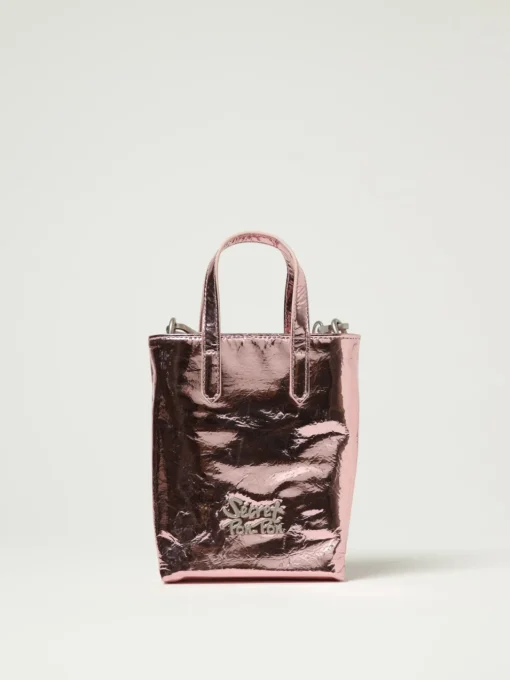 Borsa Sparkling Secret Pon-Pon in vernice laminata