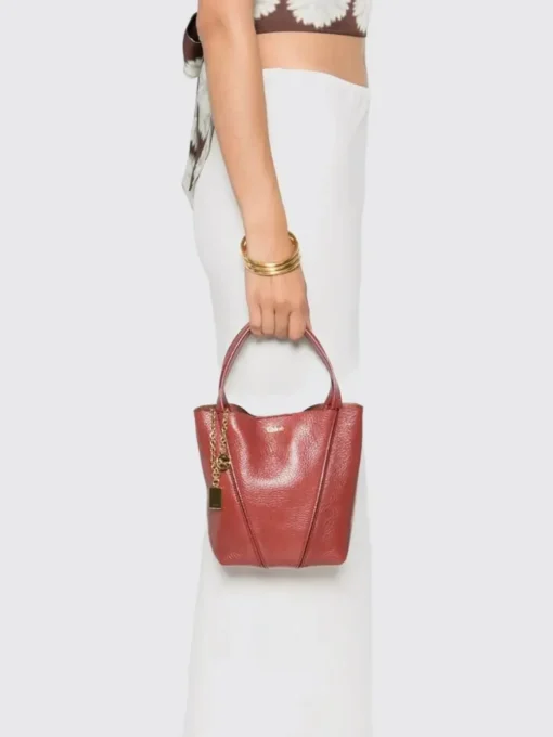 Borsa Spin Mini Chloé in pelle a grana