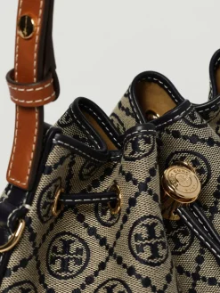 Borsa T Monogram Tory Burch in canvas jacquard