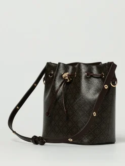 Borsa T Monogram Tory Burch in cotone spalmato stampato