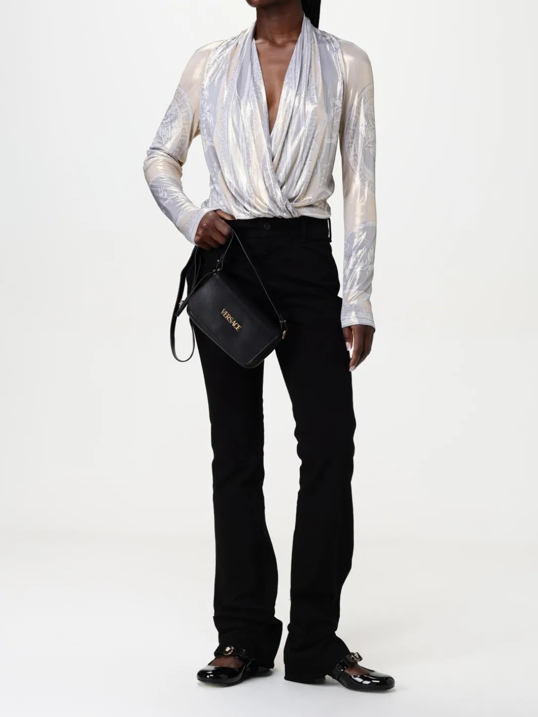 Borsa Tag Versace in pelle