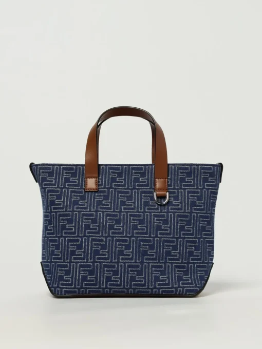 Borsa Tote FF Fendi in denim