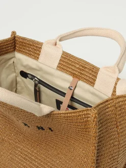 Borsa Tote in rafia con logo Marni
