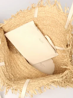 Borsa Très Vivier Roger Vivier in rafia con fibbia gioiello