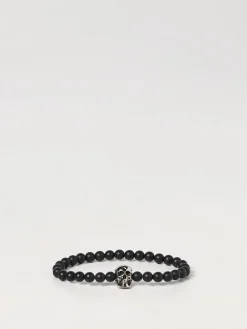 Bracciale McQueen con Skull in metallo e pietre naturali
