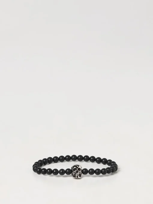 Bracciale McQueen con Skull in metallo e pietre naturali