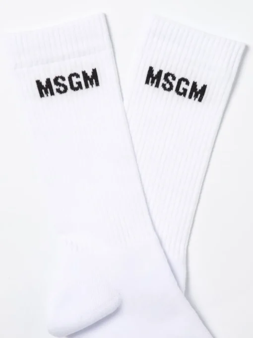 Calze MSGM in cotone stretch con logo jacquard