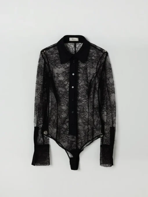 Camicia a body Blumarine in pizzo