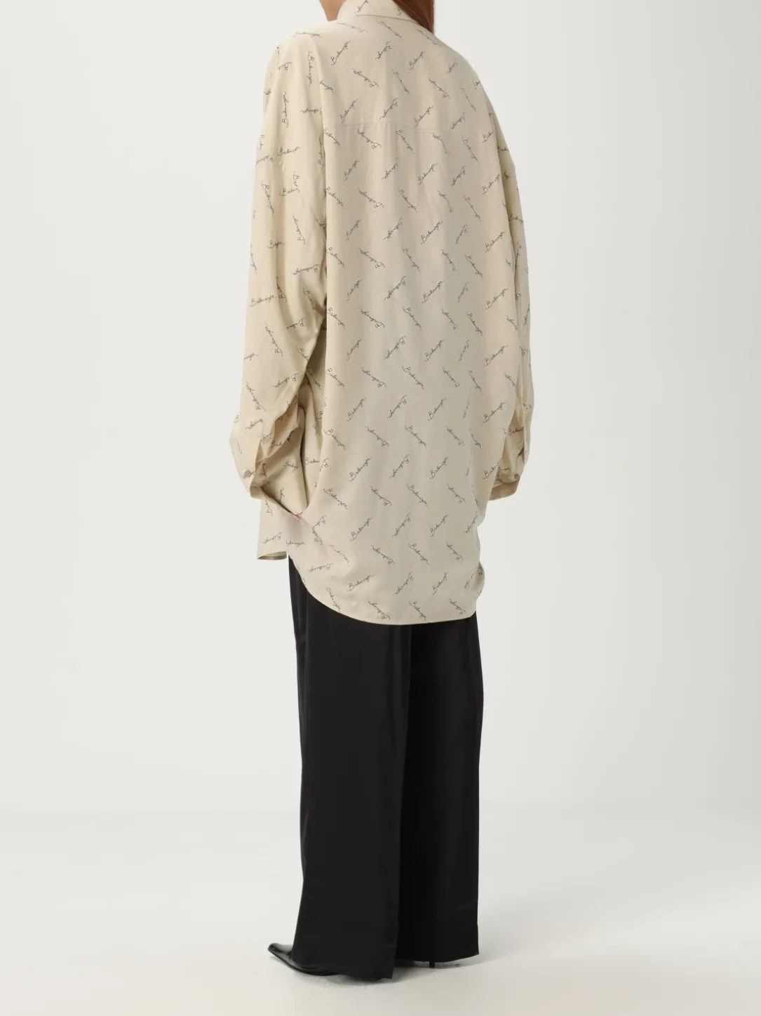 Camicia Balenciaga in viscosa con stampa logo