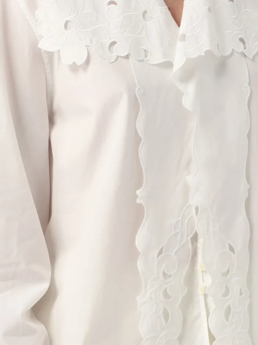 Camicia Chloé in cotone con inserti in pizzo